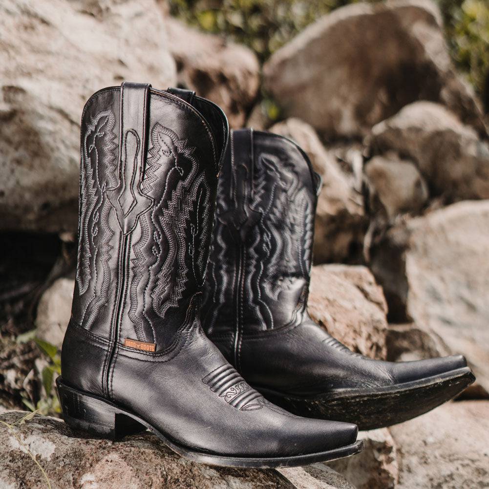 Soto Boots Men's Snip Toe Cowboy Boots Black (H50030) | Soto Boots