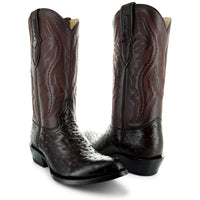 Soto Boots Soto Boots Men's Brown Ostrich Print Cowboy Boots (H7002)