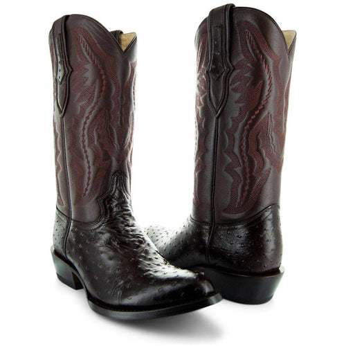 Soto Boots Soto Boots Men's Brown Ostrich Print Cowboy Boots (H7002)