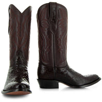 Soto Boots Soto Boots Men's Brown Ostrich Print Cowboy Boots (H7002)
