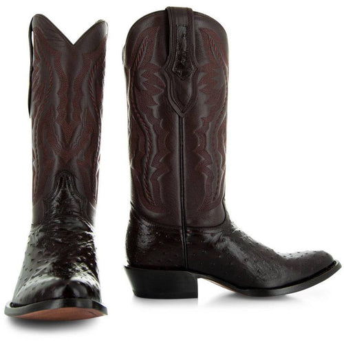 Soto Boots Soto Boots Men's Brown Ostrich Print Cowboy Boots (H7002)