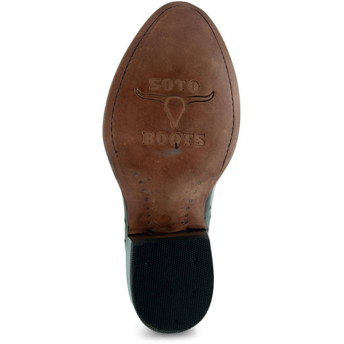 Soto Boots Soto Boots Men's Brown Ostrich Print Cowboy Boots (H7002)