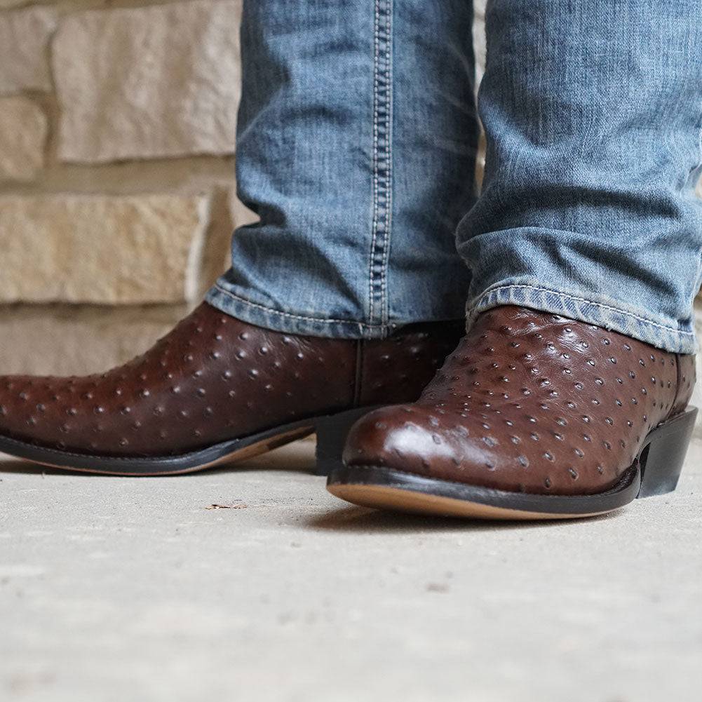 Soto Boots Soto Boots Men's Brown Ostrich Print Cowboy Boots (H7002)