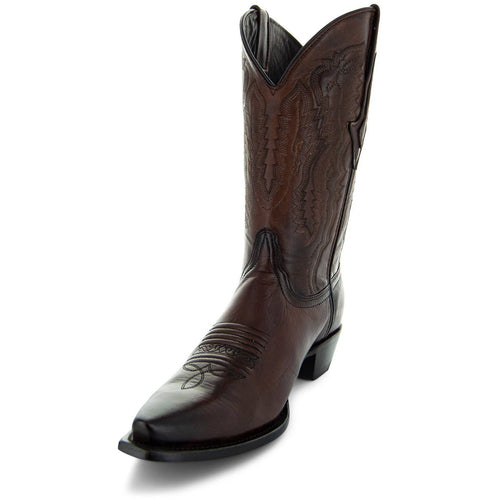 Soto Boots Men's Snip Toe Cowboy Boots Burnished Brown (H50030)