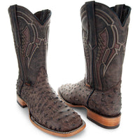 Soto Boots Soto Boots Mens Out of the Wild Brown Ostrich Print Boots H50031