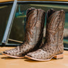 Soto Boots Soto Boots Mens Out of the Wild Brown Ostrich Print Boots H50031