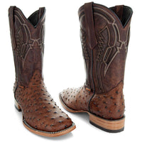 Soto Boots Soto Boots Mens Out of the Wild Cognac Ostrich Print Boots H50031