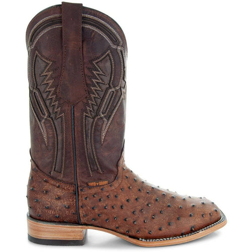 Soto Boots Soto Boots Mens Out of the Wild Cognac Ostrich Print Boots H50031