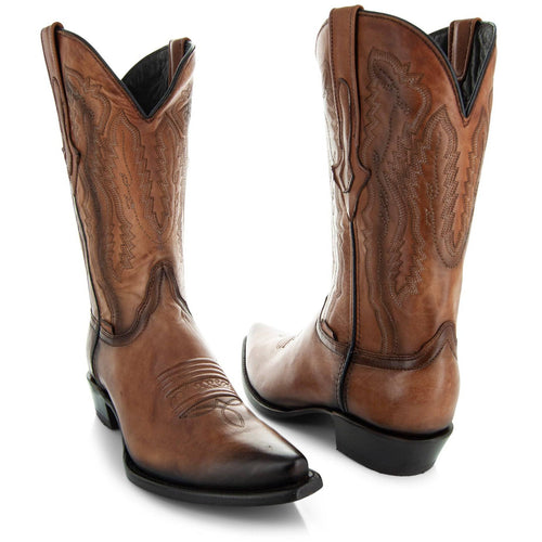 Soto Boots Men's Snip Toe Cowboy Boots Tan (H50030) | Soto Boots