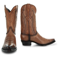 Soto Boots Men's Snip Toe Cowboy Boots Tan (H50030) | Soto Boots