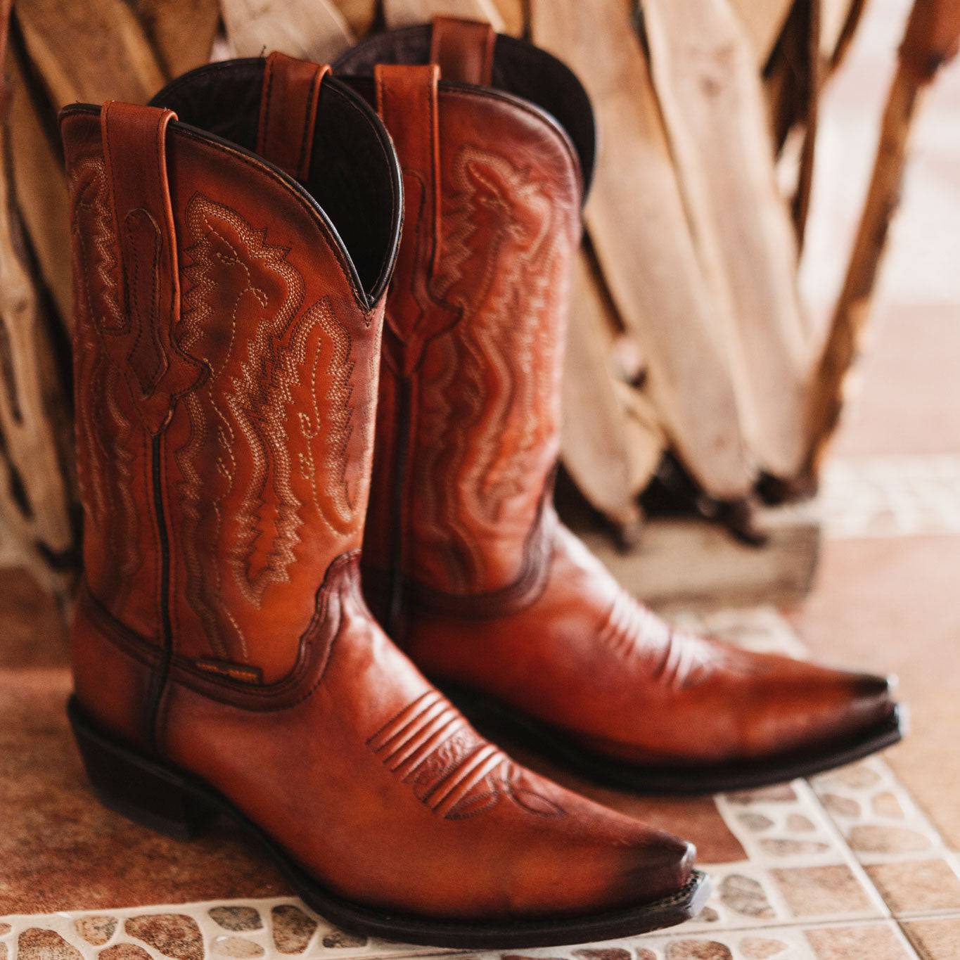 Soto Boots Men's Snip Toe Cowboy Boots Tan (H50030) | Soto Boots