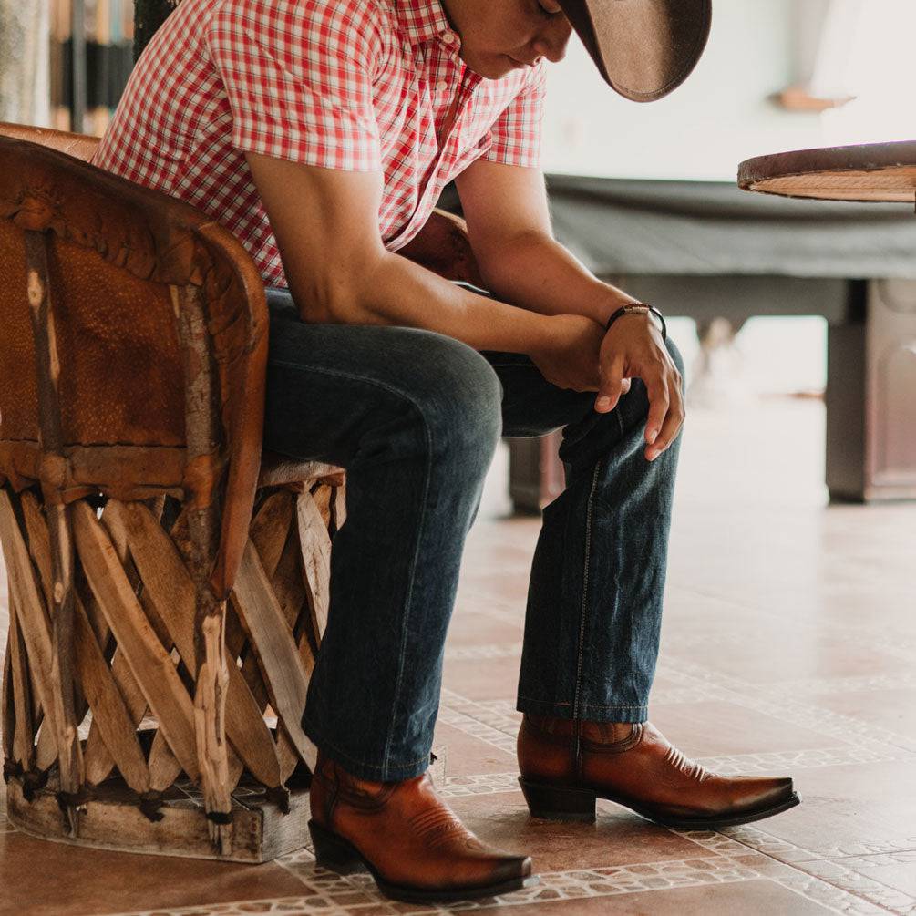 Soto Boots Men's Snip Toe Cowboy Boots Tan (H50030) | Soto Boots