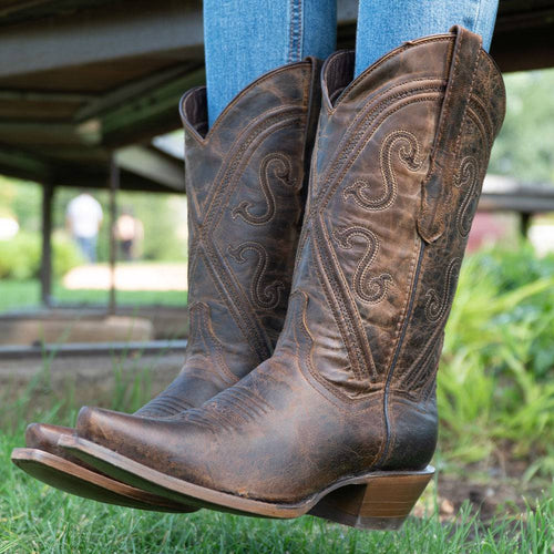Soto Boots Cheyenne Cowgirl Boots | Women's Snipped Toe Leather Boots (M50041)