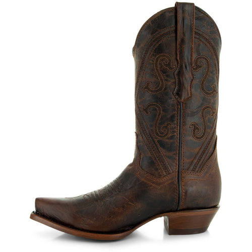 Soto Boots Cheyenne Cowgirl Boots | Women's Snipped Toe Leather Boots (M50041)