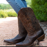 Soto Boots Cheyenne Cowgirl Boots | Women's Snipped Toe Leather Boots (M50041)