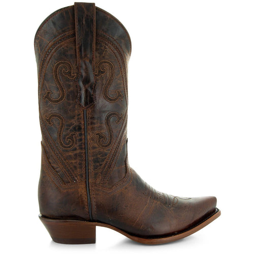 Soto Boots Cheyenne Cowgirl Boots | Women's Snipped Toe Leather Boots (M50041)