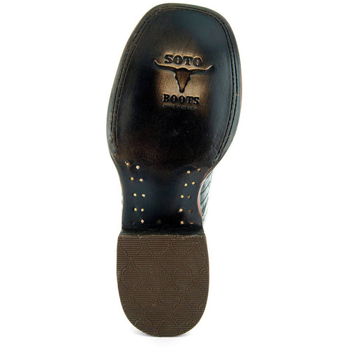 Soto Boots Soto Boots Black Caiman Belly Print Men's Cowboy Boots H4001