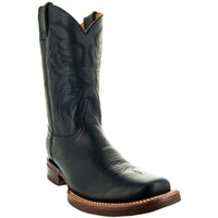 Soto Boots Soto Boots Black Square Toe Leather Cowboy Boots H4002
