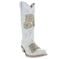 Soto Boots Soto Boots White Rose Inlayed Women's Cowgirl Boots (M50032)