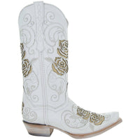Soto Boots Soto Boots White Rose Inlayed Women's Cowgirl Boots (M50032)
