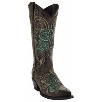 Soto Boots Turquoise Rose Inlayed Women's Cowgirl Boots (M50032)