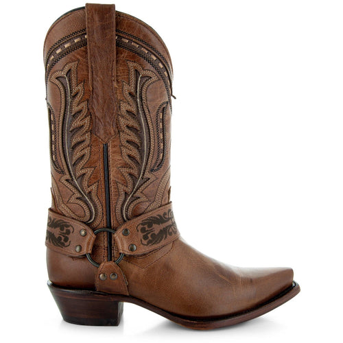 Soto Boots Women's Harness Boots | Brown Leather Harness Boots (M50039)