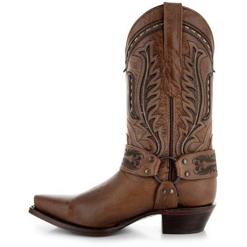 Soto Boots Women's Harness Boots | Brown Leather Harness Boots (M50039)