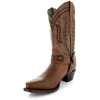Soto Boots Women's Harness Boots | Brown Leather Harness Boots (M50039)