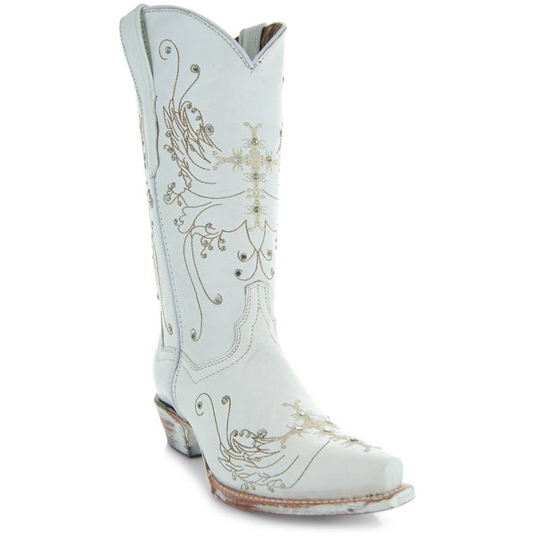 Soto Boots White Rhinestone Cowgirl Boots (Wedding Cowgirl Boots)