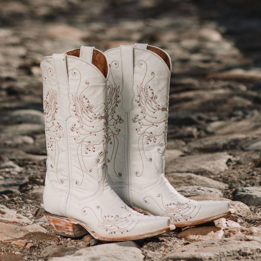 Soto Boots White Rhinestone Cowgirl Boots (Wedding Cowgirl Boots)