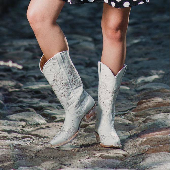Soto Boots White Rhinestone Cowgirl Boots (Wedding Cowgirl Boots)