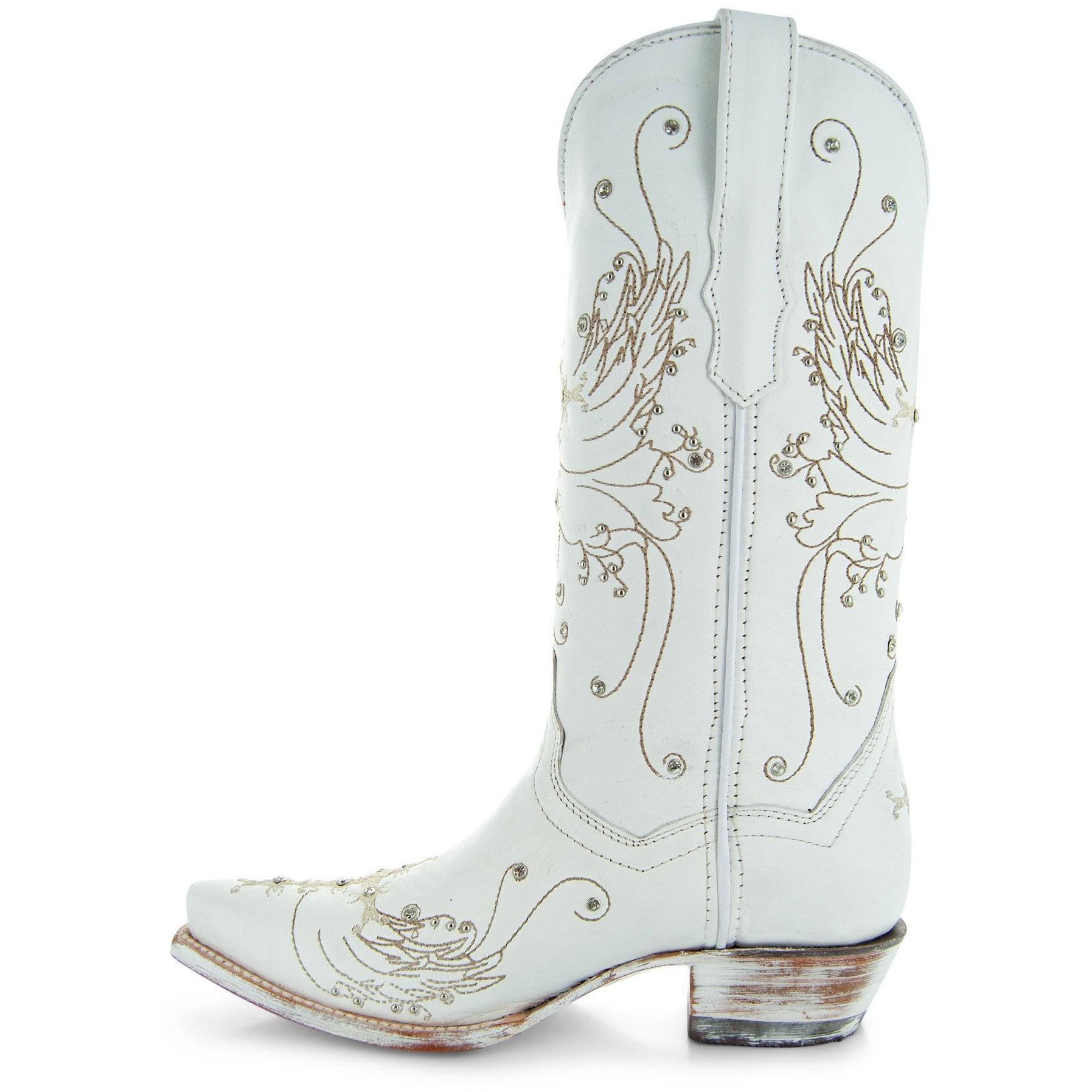 Soto Boots White Rhinestone Cowgirl Boots (Wedding Cowgirl Boots)