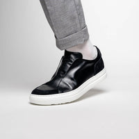 Zelli Italia 65-219-BLK SPETTACOLARE Italian Glove Baby Calf Sneakers, Black