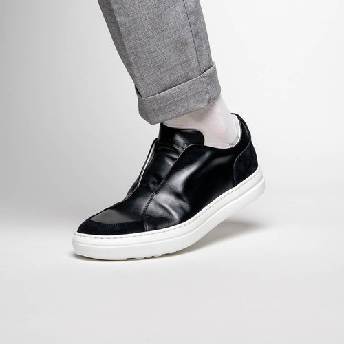 Zelli Italia 65-219-BLK SPETTACOLARE Italian Glove Baby Calf Sneakers, Black