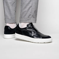 Zelli Italia 65-219-BLK SPETTACOLARE Italian Glove Baby Calf Sneakers, Black