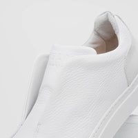 Zelli Italia 65-225-WHT SPETTACOLARE Italian Pebble Grain Calfskin Sneakers White