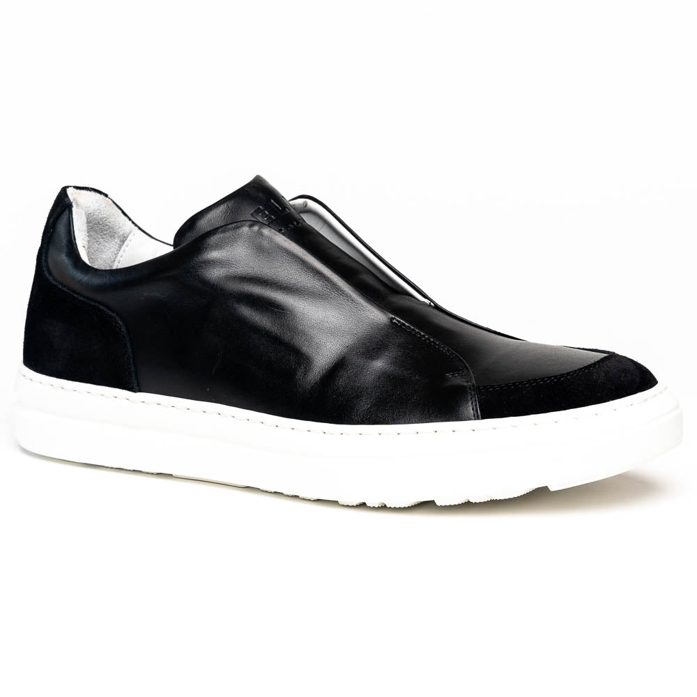 Zelli Italia 65-219-BLK SPETTACOLARE Italian Glove Baby Calf Sneakers, Black