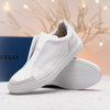 Zelli Italia 65-225-WHT SPETTACOLARE Italian Pebble Grain Calfskin Sneakers White