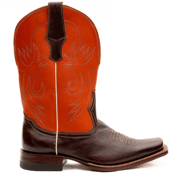 Square Toe Double Stitched Cowboy Boots Atitlan Leather