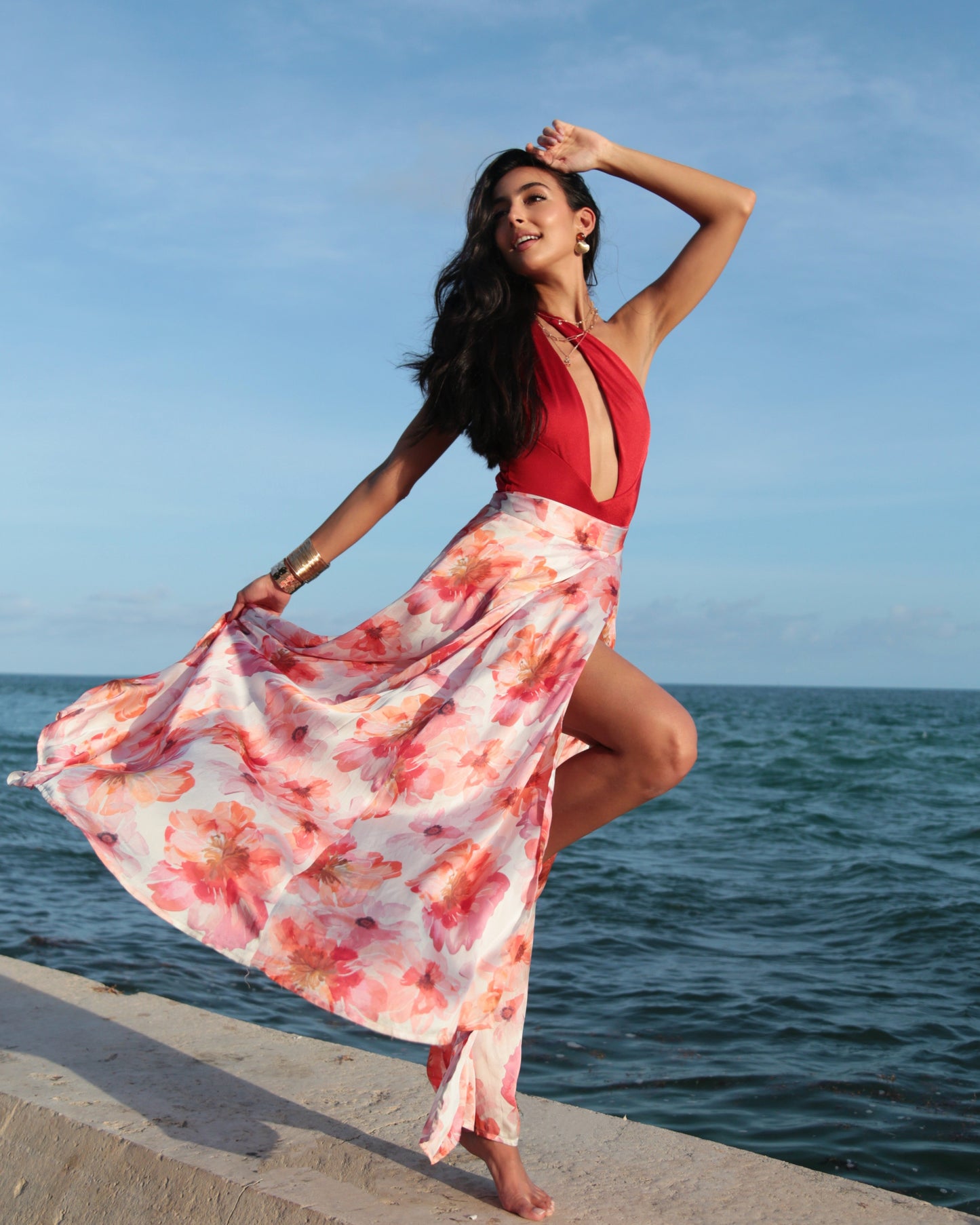 Baliawear Baliawear Show Skirt - Sunset Bloom