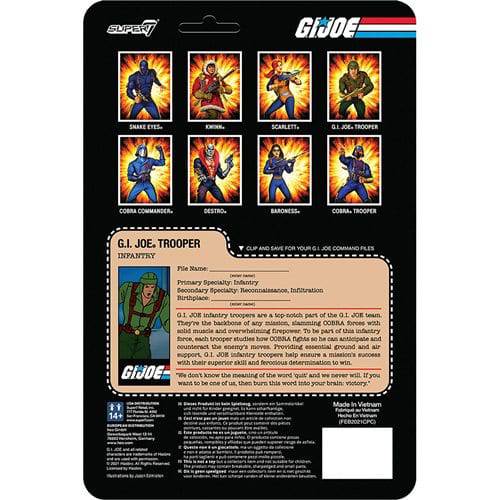 ToyShnip Super7 G.I. Joe 3 3/4-Inch ReAction Figure - Select Figure(s)