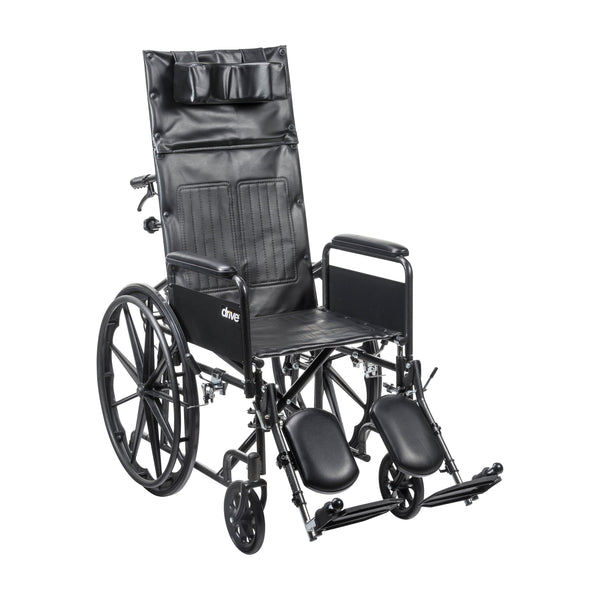 Silver Sport Full-Reclining Wheelchair, Full Arms, 18" Seat RIO Medical Supplies