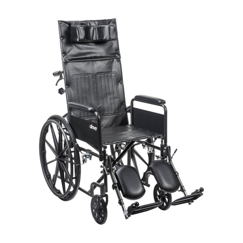 Silver Sport Full-Reclining Wheelchair, Full Arms, 20" Seat RIO Medical Supplies