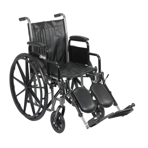 Silver Sport 2 Wheelchair, Detachable Desk Arms, Elevating Leg Rests, 18" Seat RIO Medical Supplies