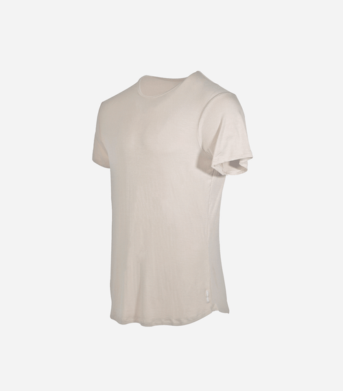 Bamboo Swift Curve-Hem T-Shirt - Sandstone Bamtech