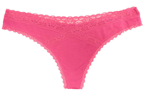 V-Front Modal Thong with Lace 3 Pack Love Libby Panties