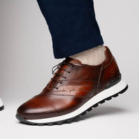 Zelli Italia Zelli Italia 65-395-BRN TESTO Italian Calfskin Sneaker Brown