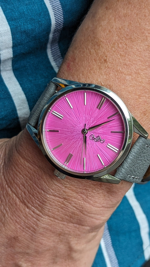Pink Sunburst Watch The Beyond Boring Watch Company