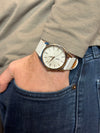 White Sunburst Watch The Beyond Boring Watch Company