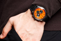 Orange and Black Chronograph The Beyond Boring Watch Company